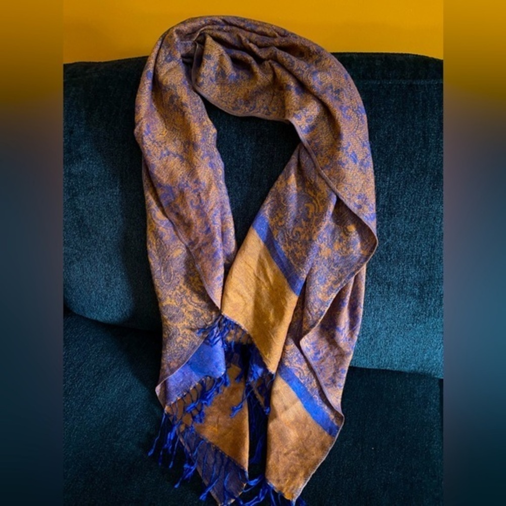 Blue and Orange Woven Scarf